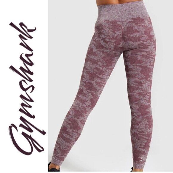GYMSHARK Adapt Camo Seamless Full Length Leggings Winter Berry, Size Small - Picture 5 of 13